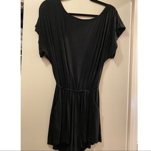 Ava Sky Black Jersey Romper WITH POCKETS